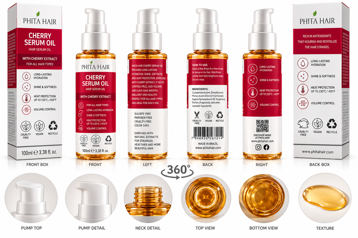 PHITA HAIR Cherry Serum Oil – 100ml / 3.38 fl. oz.