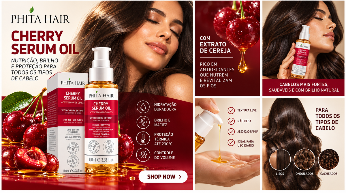 PHITA HAIR Cherry Serum Oil – 100ml / 3.38 fl. oz.