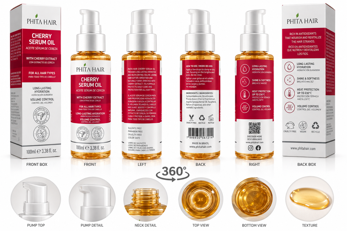 PHITA HAIR Cherry Serum Oil – 100ml / 3.38 fl. oz.